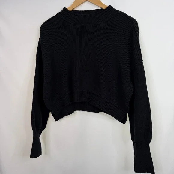 Free People Cropped Sweater Women XS Black OB1609060 - Picture 8 of 8